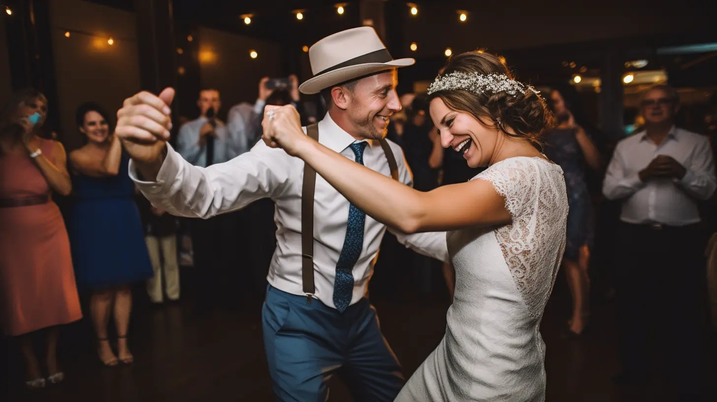 svatební pár tančí